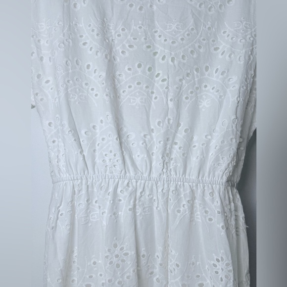 Sam Edelman Ivory White Eyelet Collared Maxi Dress Women size 6 lined Wedding - Picture 13 of 14